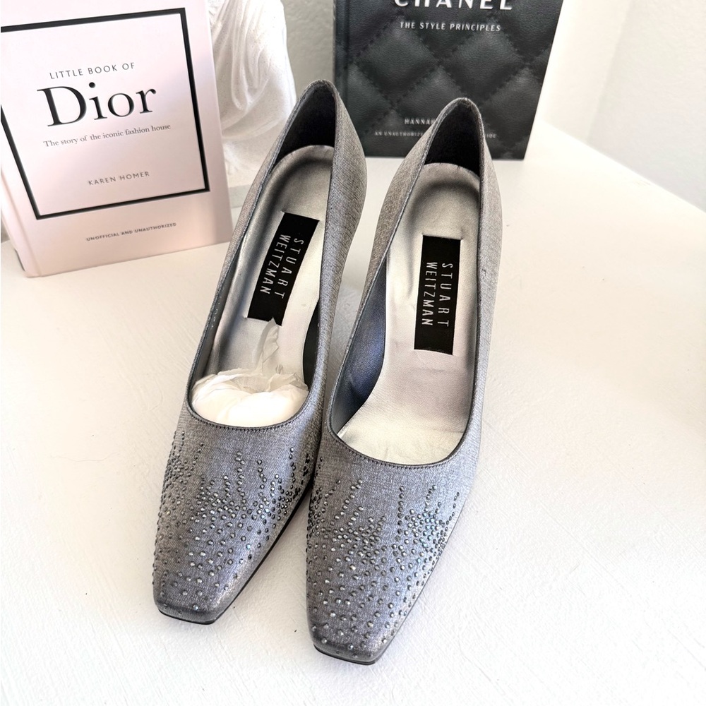 Vintage Stuart Weitzman Silver Embellished Heels